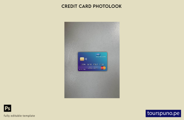 listo para imprimir plantilla frontal de aspecto fotográfico de mastercard de 33